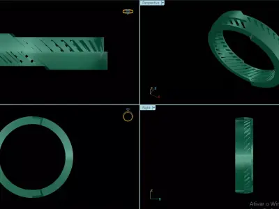 Anel liso facetado com forro  3D print model