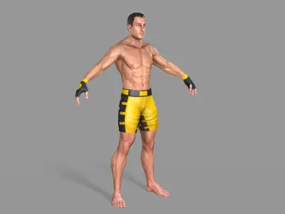 UFC Boxer Low-poly 3D model