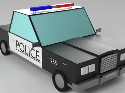 Low poly police car Low-poly 3D model