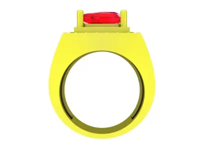 Luxury Square Cut Halo Stone Ring 3D Model  4981 3D print model