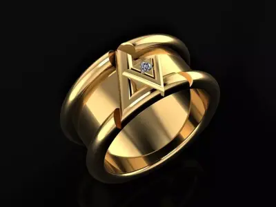 Louis Vuitton Ring 3D print model