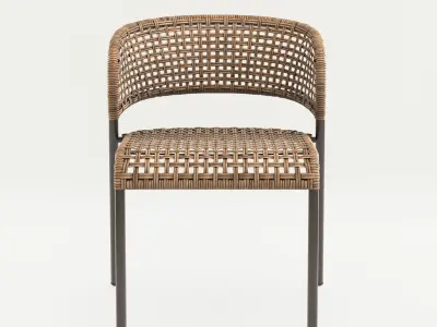 Natural Rattan Chair 3D model
