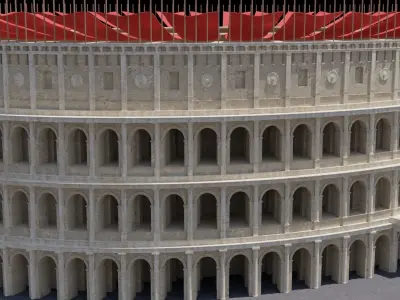 Colosseum circular structure with seats Low-poly 3D model