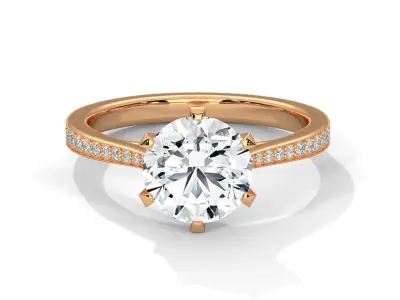 solitaire ring with detail images and 360 render videos 9 3D print model