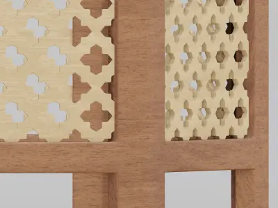 Hexagonal ornate Moroccan table 3D model