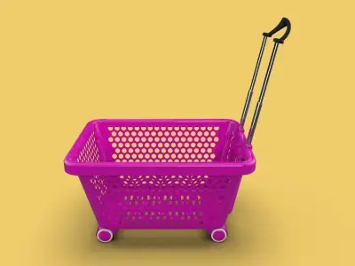 SUPERMARKET SHOPPING CART TROLLEY 3D model