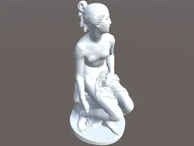 Nymph Statuette Low-poly 3D model
