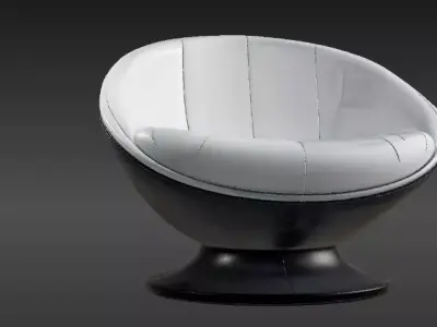 Futuristic Lounge Chair 3D Model Modern Sci-Fi Furniture Low-poly 3D model