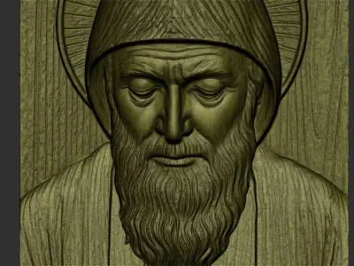 Saint Charbel Bas Relief 1 3D print model
