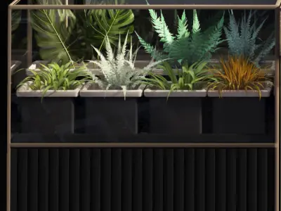 Florist- Flower Shop-refrigerated flower display Full Scene  3D model