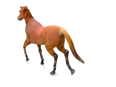 Red Horse Animated Low-poly 3D model