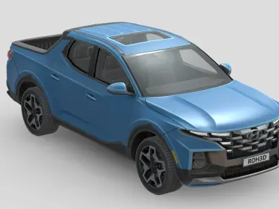 Hyundai Santa Cruz 2022 Low-poly 3D model