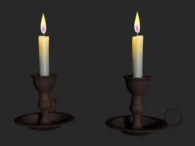 candle decor home interior halloween melting molten light  3D model