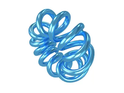 Abstract Coil Shape v1 004 Low-poly 3D model