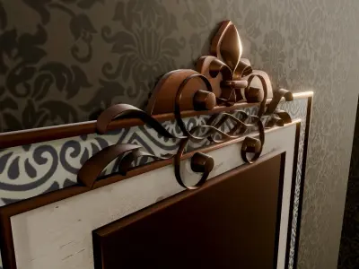 vintage carved frame Low-poly 3D model