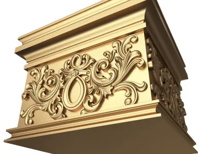 Carved Capital 1304 Low-poly 3D model