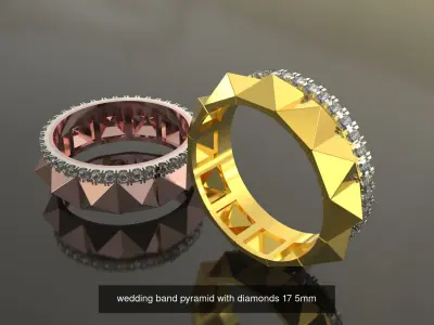wedding bands diamonds  3D Model Pack
