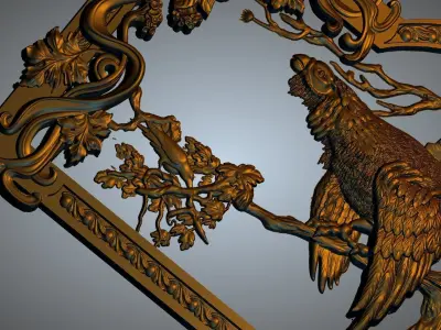 Pheasant on a tree 3D print model