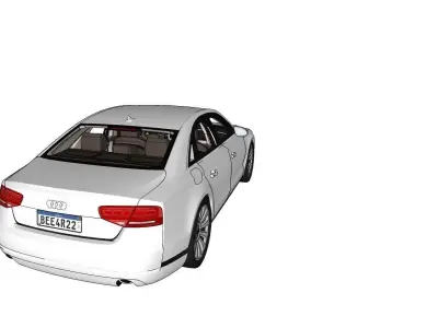 Audi A8 D4 car for games Low-poly 3D model