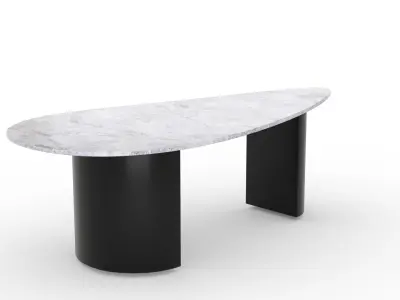 Modern Asymmetrical Marble Coffee Table Low-poly 3D model