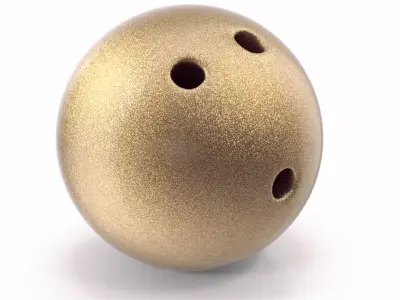 Golden bowling ball 3D model