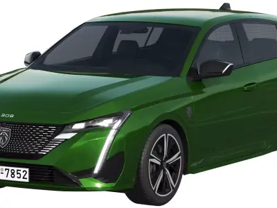 Peugeot 308 hybrid 2022 3D model