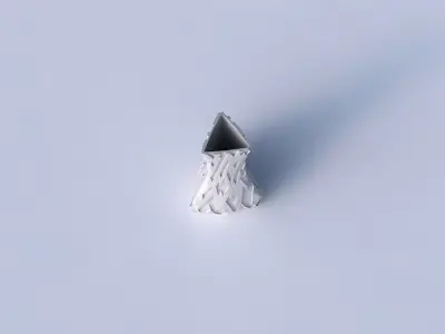Vase puffy triangle with cavities 3D print model
