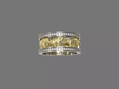 ring seven elephants N - 209 3D print model