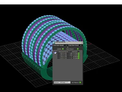 Luxury female ring with a lot of Gems 3D print model