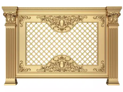 Radiator Cover Decorative Screening Grille Panel 08 Low-poly 3D model