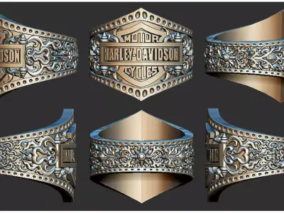 Harley Davidson Ring 3D print model