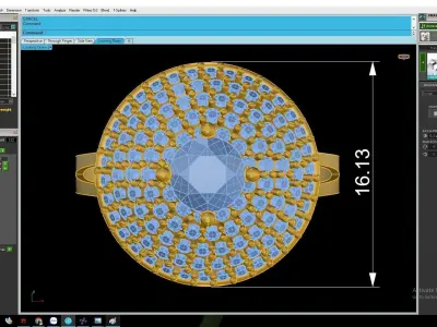 Luxury Multi Layer Pave Round Halo Ring for Women  2951 3D print model