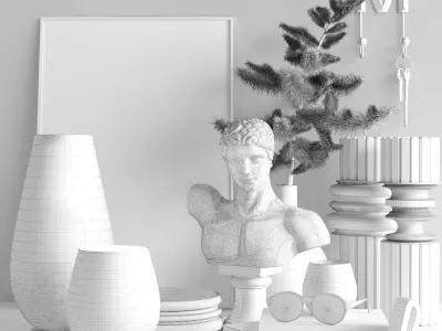 Set of decor for home or apartment 3D model