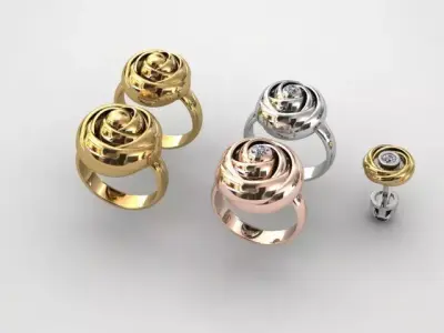 Designer jewelry set 3D print model