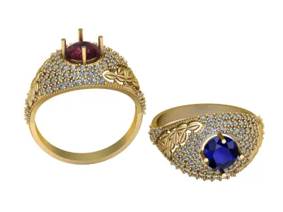 LUXURY HIP HOP RUBY RING 3D PRINTABLE MODEL 3D print model