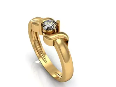 solitaire ring 3D print model