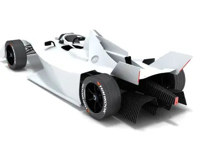 Gen3 Formula E Race Car Season 2022 - 2023 white 3D model