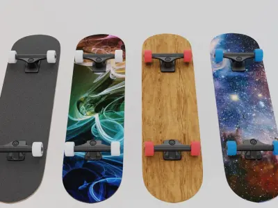 Skateboard galaxy skateboards Low-poly 3D model
