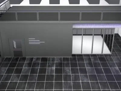 car STUDIO SCENE warehouse 3D  future futuristic 3D model