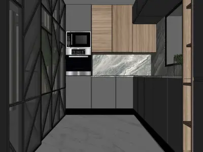 sketchup modern interior design  apartement  3D model