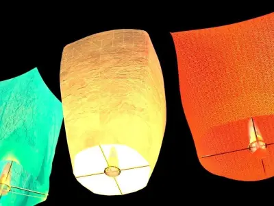 Chinese sky lantern 3D model