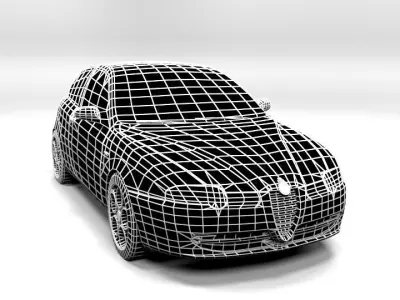 ALFA 147 3DOOR 2001 LOWPOLY Low-poly 3D model