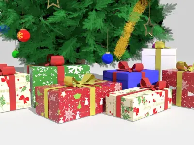 Christmas tree with Gifts 3D model