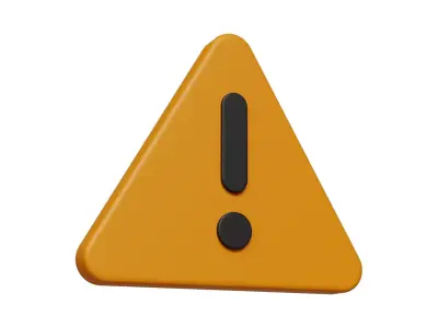 Warning sign Low-poly 3D model