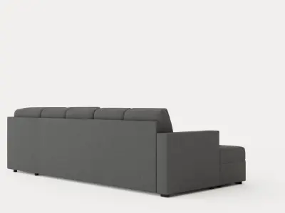 Crazy U Sofa Xl Divan Left Low-poly 3D model