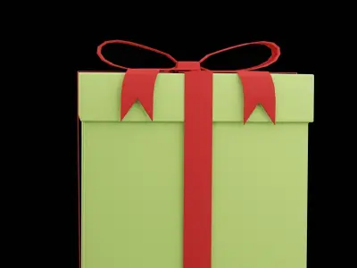 Christmas Gift Box Low-poly 3D model