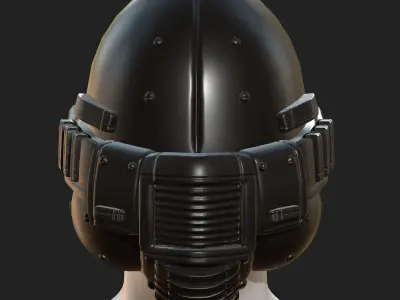 Helmet plastic mask Helmet plastic mask  Low-poly 3D model
