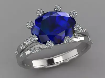 Ring Stone flower  3D print model