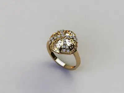 STL 3DM Women Ring Womens Ring Diamonds With Stone Model 3D print model