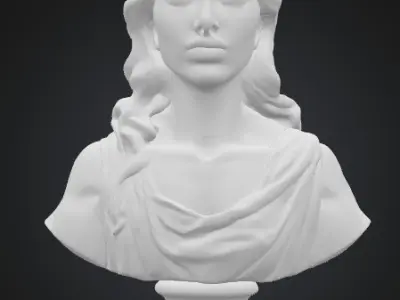 Classical Female Bust Sculpture 3D model